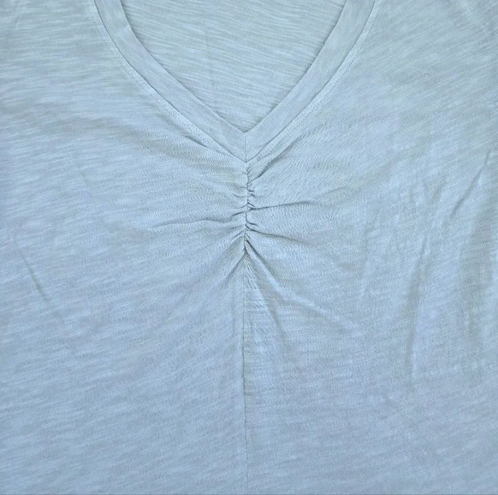 Wilt🥀 Dusty Blue💙-Grey🩶 Slub Knit V-Neck Top - NWT - Picture 9 of 15